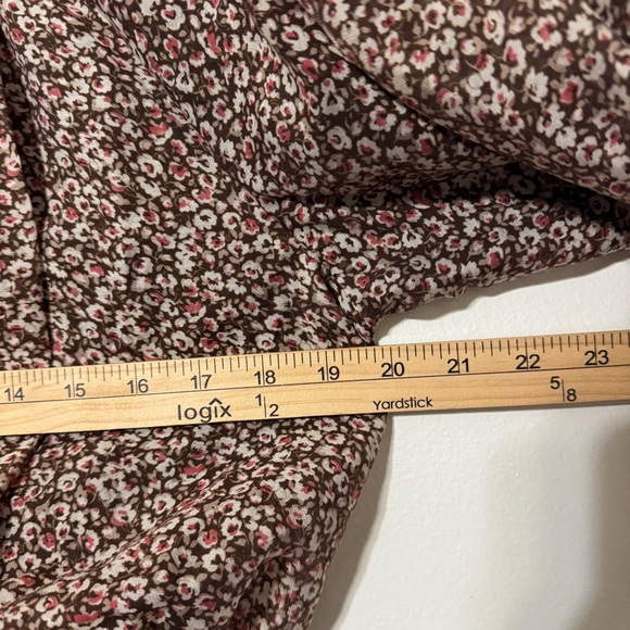 Abercrombie & Fitch Floral Puff Sleeve Blouse Size XS Brown - Picture 6 of 7